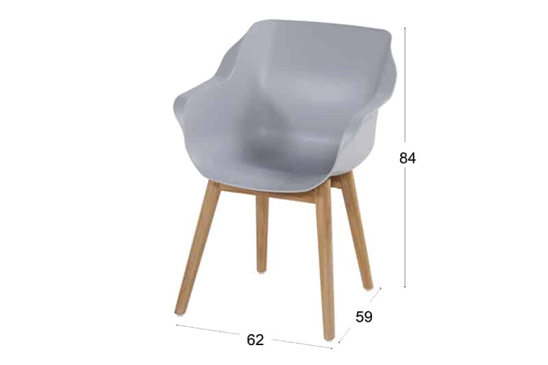 Sophie Teak diningchair misty - Afbeelding 2