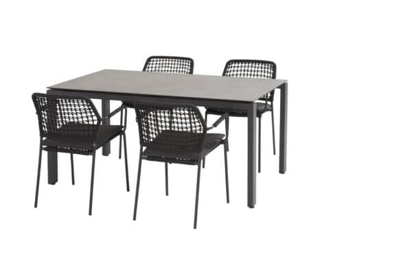 91122 19608 19609 barista anthracite dining set with goa hpl dark grey table 160x95 cm scaled