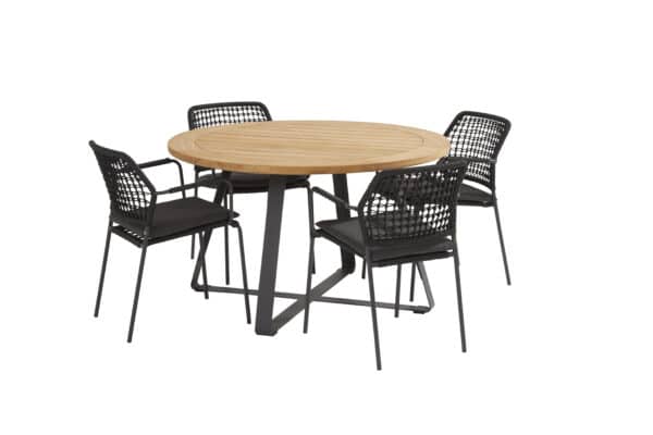 91122 91150 91151 barista anthracite dining set with round basso table 130 cm scaled