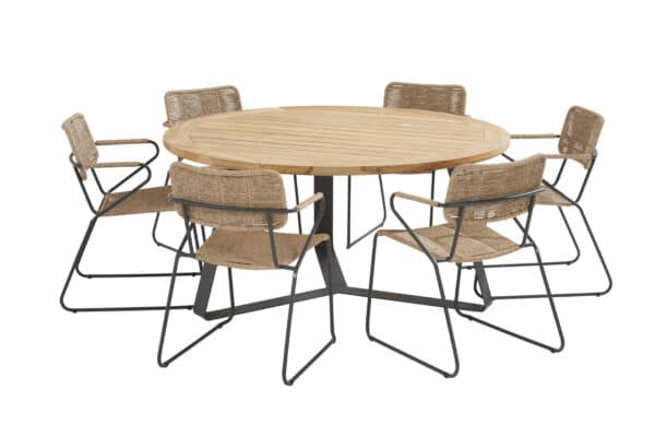 91143 91079 91080 swing natural dining set with round basso table 160 cm scaled