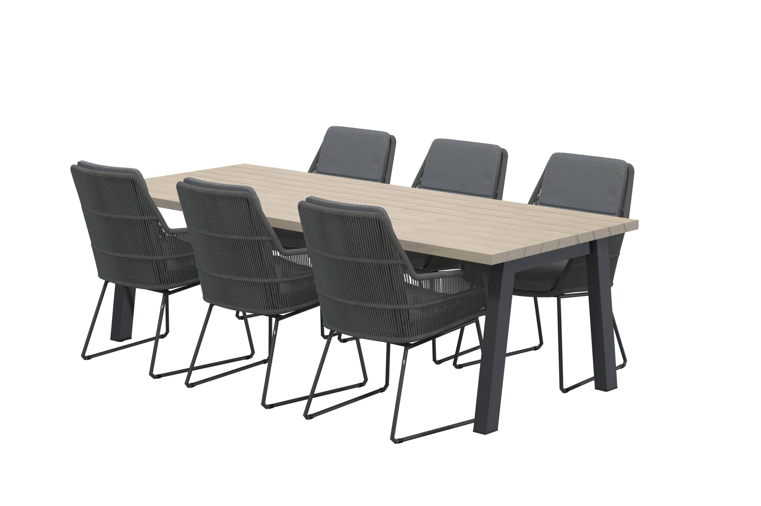 Valencia Platinum/Derby diningset 7-delig