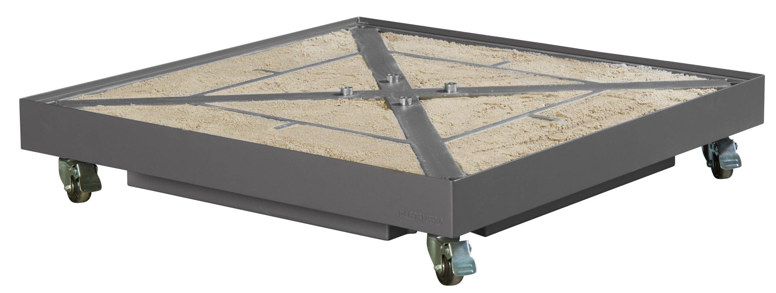 Platinum Ceramica Antraciet 90 kg vulbare premium parasolvoet met zwenkwielen voor zweefparasols. - Afbeelding 3
