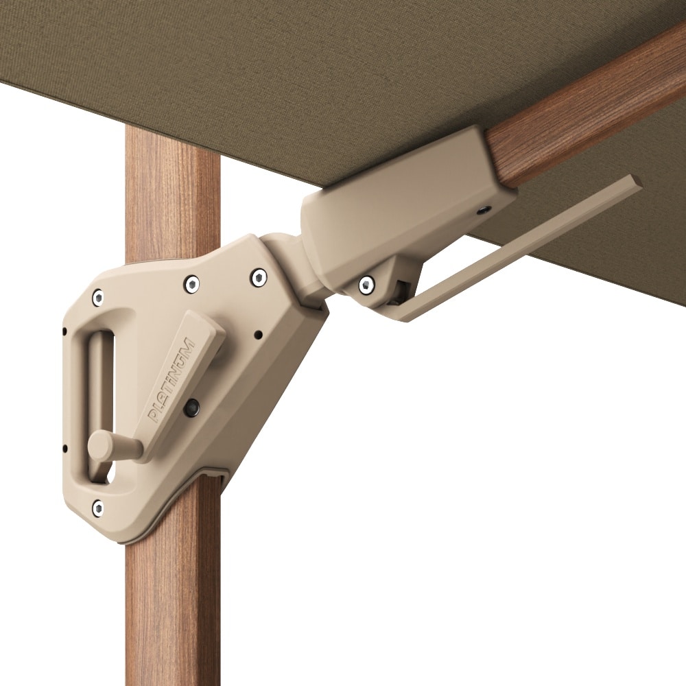 Platinum zweefparasol Challenger T² premium Teak look 260x350 Champagne. - Afbeelding 3