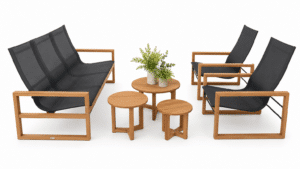 Sofia loungeset 5-delig Slade/teak Afhaalprijs Laatste showroomset!!