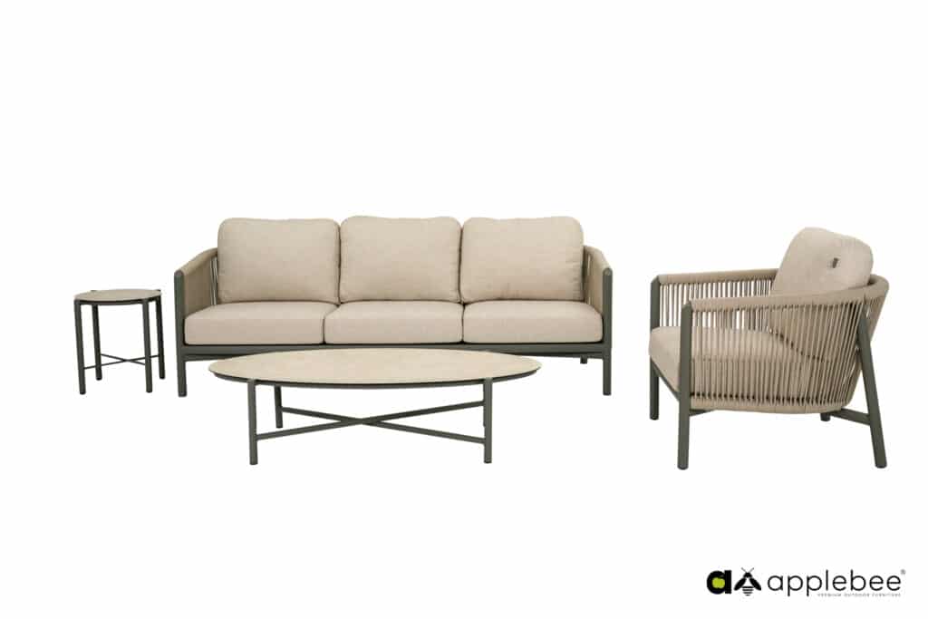 Applebee Bora Bora loungeset 4-delig Taupe