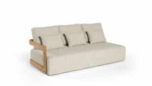 Gescova Rafa loungebank 3-zits arm rechts teak Mario Siesta Ecru