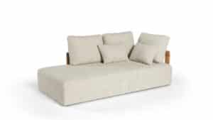 Gescova Rafa chaise lonque arm rechts teak Mario Siesta Ecru