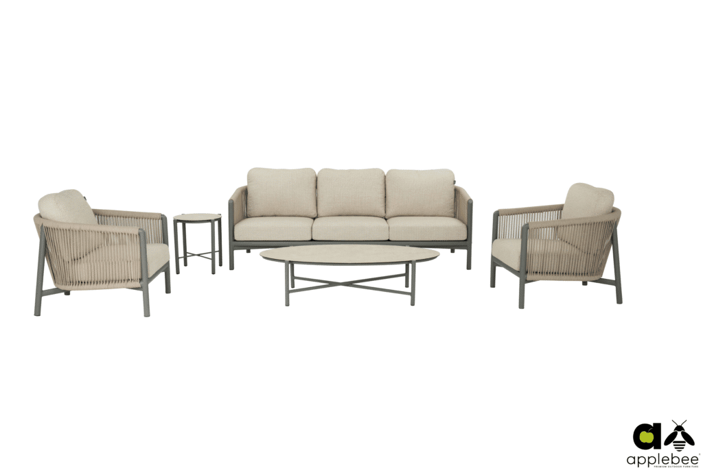 Applebee Bora Bora loungeset 5-delig taupe