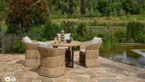 Applebee Gili diningset 5-delig Biculair Twisted Leaf