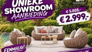 Applebee Cocoon loungeset 4-delig Mocca boucle