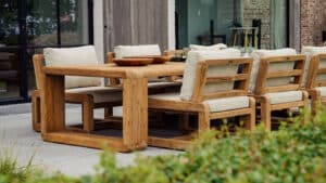 Gescova Susan low diningset Recycled teak 7-delig