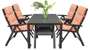 Kettler 6-delige diningset antraciet Showroomset! Afhaalprijs