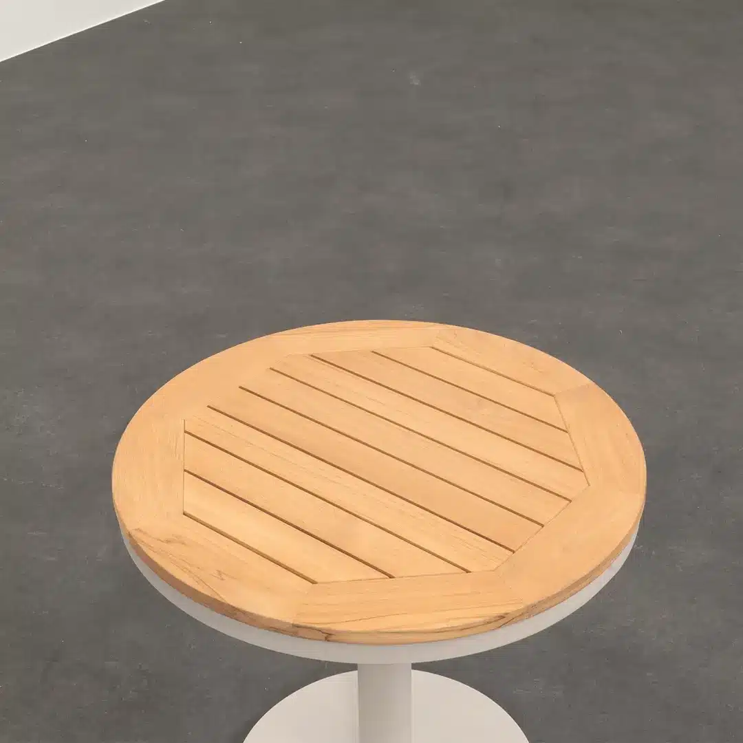 Relax Bijzettafel Bonaire Teak - Champagne Ø50 cm Pre Order Januari 2027 - Afbeelding 3