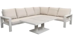 Relax Loungeset Monaco 5-delig incl. Center en Verstelbare Salontafel Prato Champagne Januari 2027