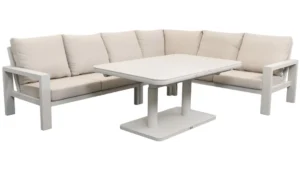 Relax Loungeset Monaco 5-delig incl. Center en Verstelbare Tafel Pescara Champagne Januari 2027