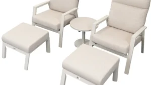 Relax Loungestoelen Aruba Incl. Voetenbanken & Bijzettafel Bonaire Champagne Pre Order 2027