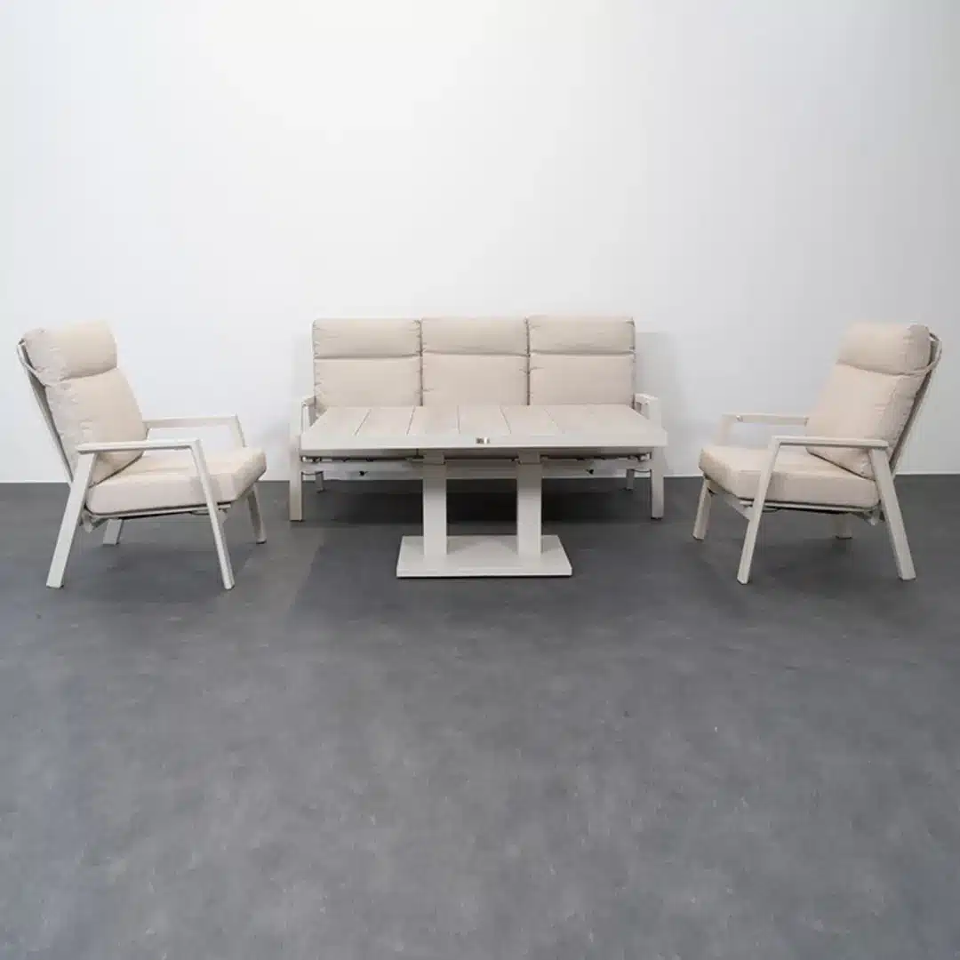 Relax Sofaset Aruba 4-delig Incl. Verstelbare Salontafel Prato Champagne Pre Order Januari 2027 - Afbeelding 2