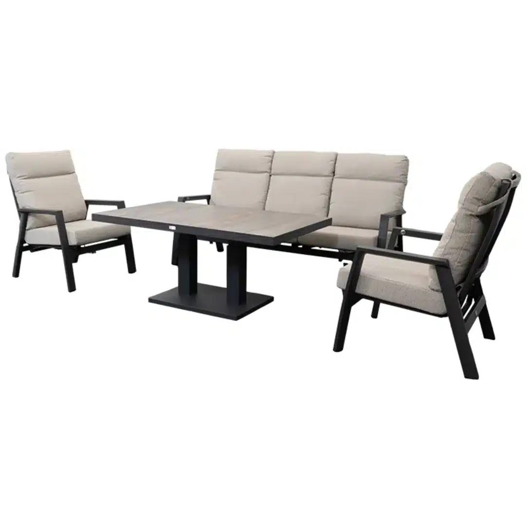 Relax Sofaset Aruba 4-delig Incl. Verstelbare Salontafel Prato Matt Royal Grey Pre order Januari 2027